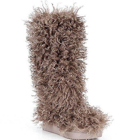 Azalea Wang Denton Faux Fur Platform Tall Boots
