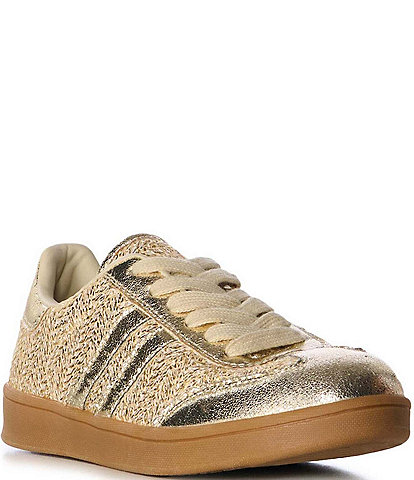 Azalea Wang Elder Raffia Metallic Sneakers