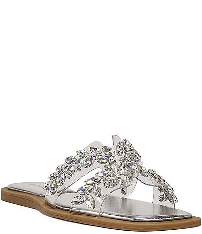 Azalea Wang Falken Vinyl Rhinestone Sandals