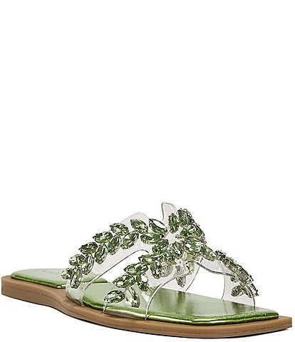 Azalea Wang Falken Vinyl Rhinestone Sandals