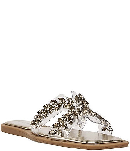 Azalea Wang Falken Vinyl Rhinestone Sandals