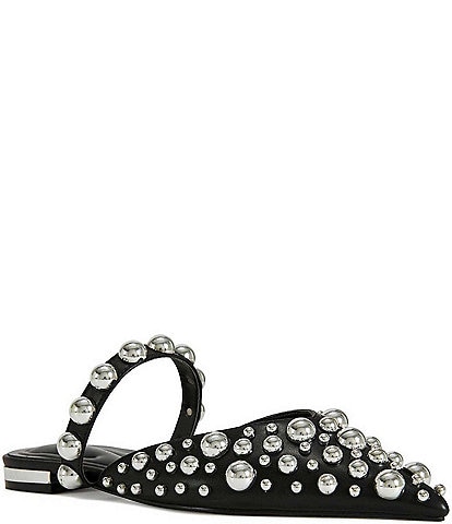 Azalea Wang Fancette Dome Studded Flat Mules