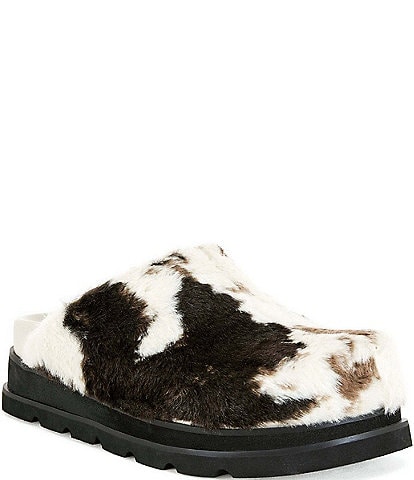 Azalea Wang Govinda Faux Fur Platform Clogs