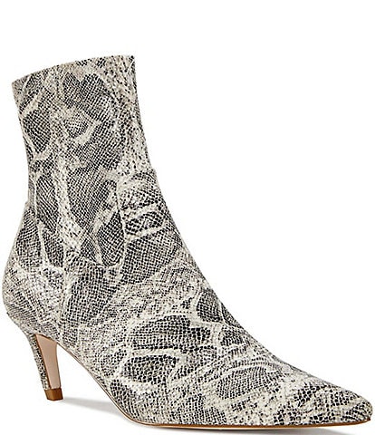 Azalea Wang Leoncio Snake Print Dress Booties