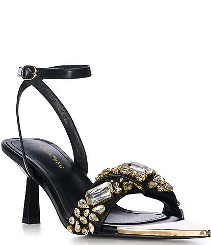 Azalea Wang Lethe Rhinestone Embellished Pointed Toe Dress Sandals