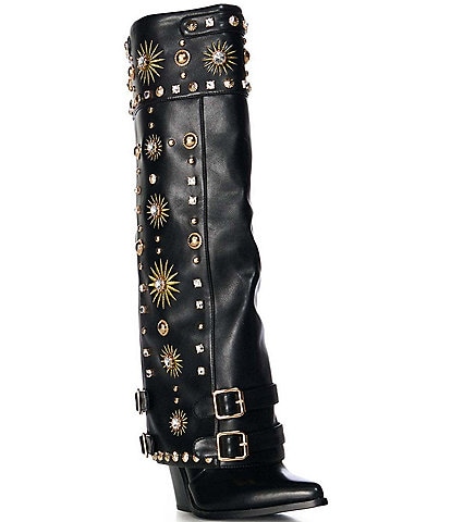 Azalea Wang Mahmoud Embellished Foldover Boots