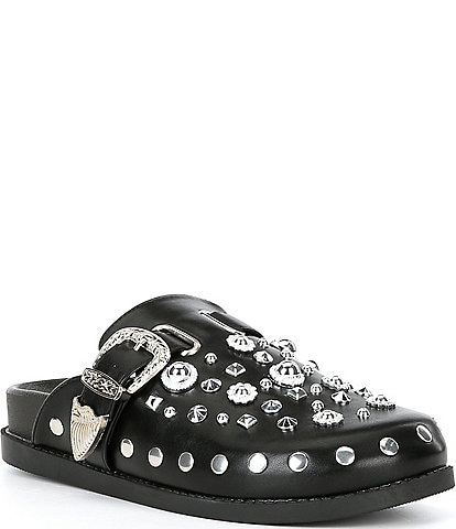 Black studded clogs online