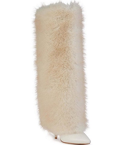 Azalea Wang Omera Faux Fur Foldover Knee High Boots