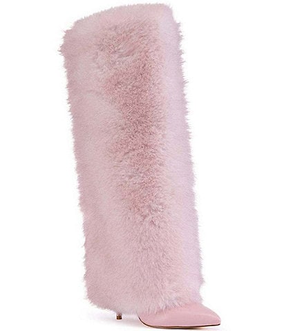 Azalea Wang Omera Faux Fur Foldover Knee High Boots