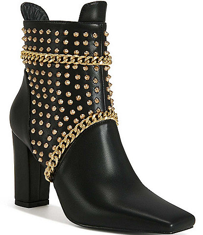 Azalea Wang Pancho Stud and Chain Embellished Booties