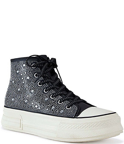 Azalea Wang Relish Rhinestone High Top Platform Sneakers
