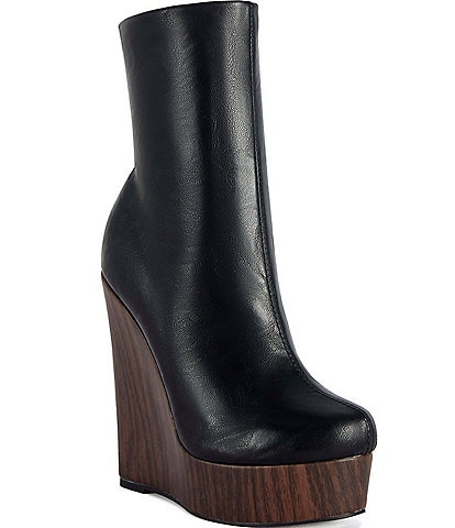 Azalea Wang Road Platform Wedge Booties