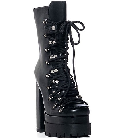 Azalea Wang Roddie Lace Up Platform Combat Booties