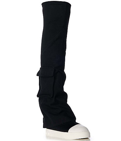 Azalea Wang Tazula Cargo Pocket Foldover Over-the-Knee Boots