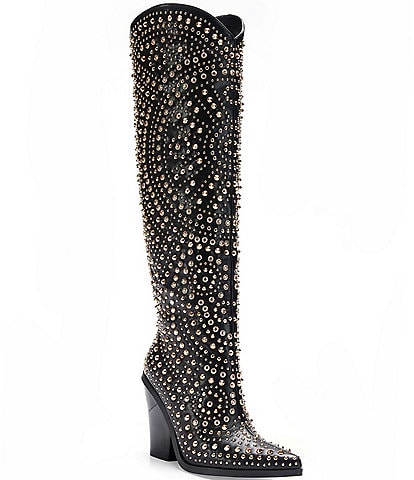 Azalea Wang Texas Studded Tall Western Boots