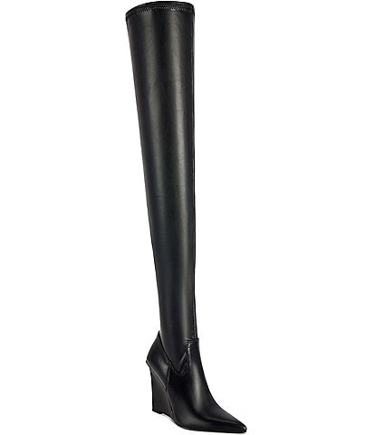 Azalea Wang Virex Form Fit Thigh High Wedge Boots