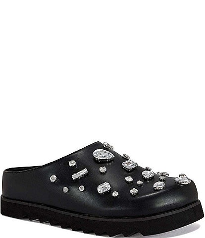 Azalea Wang Voncile Oversized Rhinestone Platform Mule Clogs