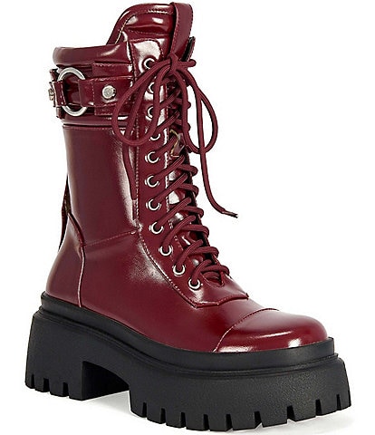Azalea Wang Wednesday O-ring Strap Lug Platform Combat Boots