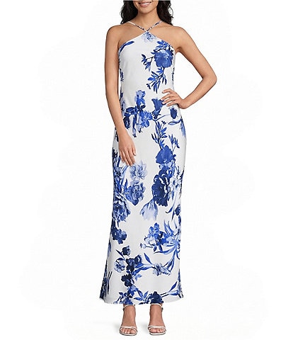 B. Darlin Floral Printed Halter Neck Maxi Dress