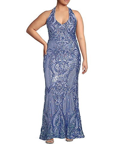 R & M Richards Plus Size Floral-print Maxi Dress in Blue | Lyst