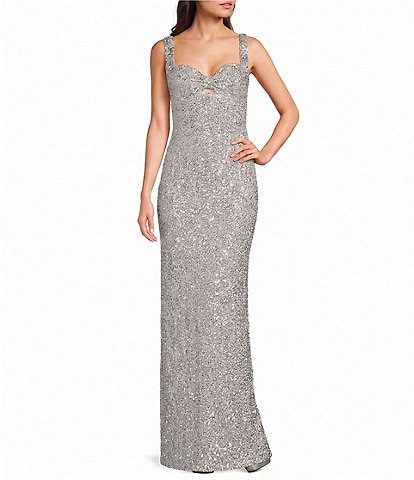 B. Darlin Sequin Keyhole Front Fitted Dress