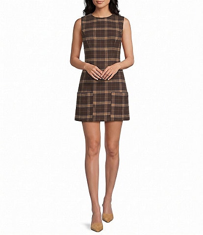 B. Darlin Sleeveless Plaid Fitted Dress