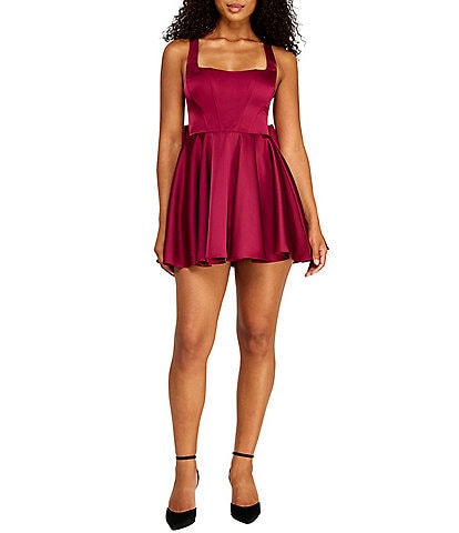 B. Darlin Square Neck Bow Back Dress