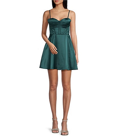 B. Darlin Sweetheart Neck Corset Fit-And-Flare Dress