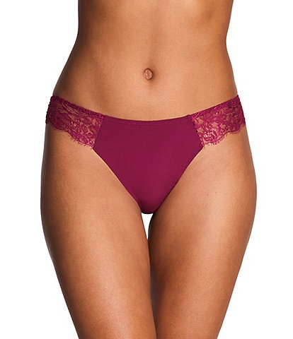 b.tempt'd by Wacoal Microfiber Lace Scalloped Minimal Coverage Thong