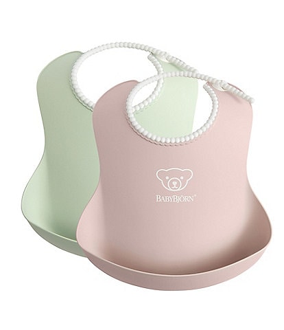 BABYBJORN 2-Pack BPA -Free Catchable Baby Bib