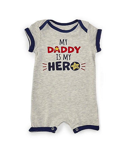 Baby Starters Baby Boys 3-12 Months Short-Sleeve My Dad Is My Hero Shortall