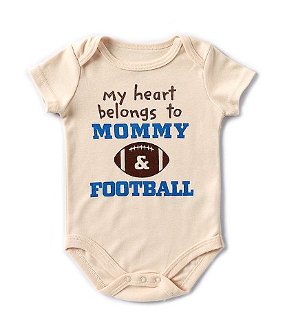 Baby Starters Baby Boys 3-12 Months Short-Sleeve My Heart Belongs To Mommy And Football Bodysuit