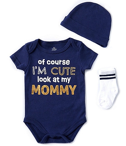 Baby Starters Baby Boys 3-12 Months Short Sleeve Of Course I'm Cute Bodysuit