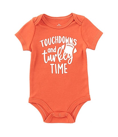 Baby Starters Baby Boys 3-9 Months Short-Sleeve Touchdowns And Turkey Time Thanksgiving Bodysuit