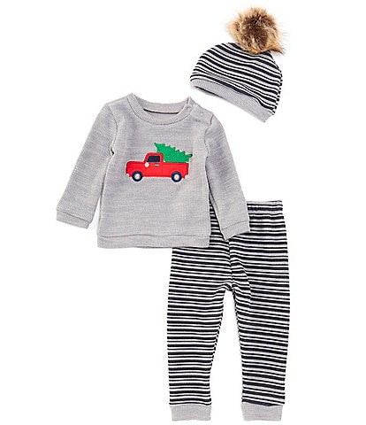 Baby Starters Baby Girls 12-24 Months Long Sleeve Christmas Sweater & Striped Jogger Pant Set