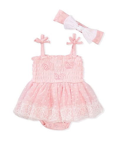 Baby Starters Baby Girls 3-24 Months Sleeveless Butterfly-Appliqued Skirted Bodysuit