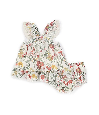 Baby Starters Baby Girls 3-9 Months Floral-Printed Chiffon Top & Matching Panty Set