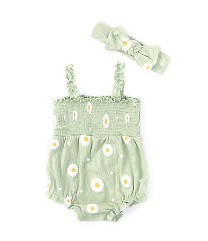 Baby Starters Baby Girls 3-9 Months Flower-Printed Gauze Bodysuit