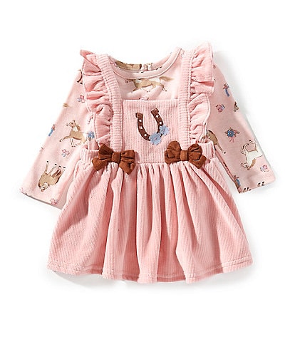 Baby Starters Baby Girls Allover Horse Print 2-Piece Jumper Dress Set
