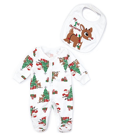Baby Starters Baby Newborn-9 Months Long Sleeve Rudolph The Red-Nosed Reindeer Footed Coverall