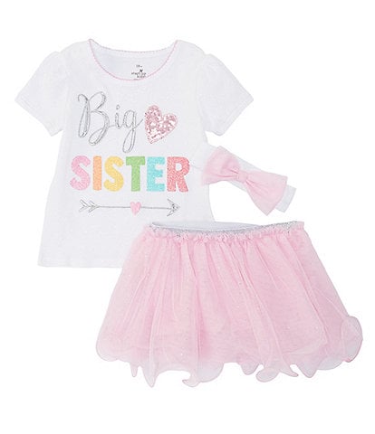 Baby Starters Baby Girls 18-24 Months Big Sister Tee, Tutu Skirt, & Headband Set
