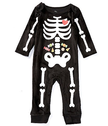 Baby Starters12-24 Months Long Sleeve Bones Velour Coverall