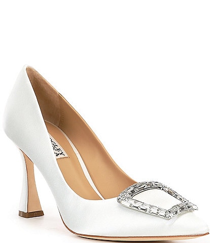 Badgley Mischka Aubree Satin Ornament Pumps