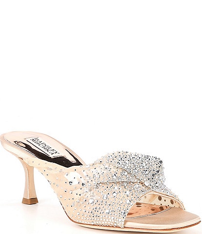 Badgley Mischka Brandy Mesh Rhinestone Embellished Dress Sandals