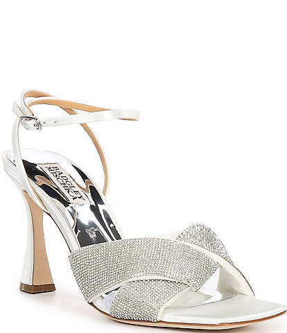 Badgley Mischka Brinlee Satin Embellished Dress Sandals