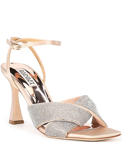 Badgley Mischka Brinlee Satin Embellished Dress Sandals