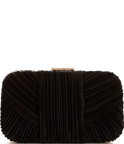 Badgley Mischka Cleo Shimmer Pleated Minaudiere Clutch