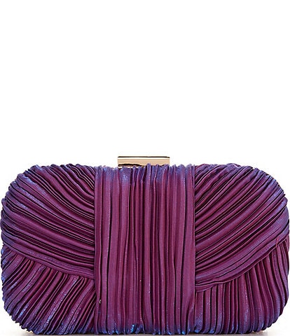 Jewel by Badgley Mischka Cleo Shimmer Pleated Minaudiere Clutch