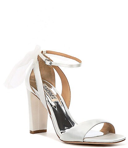 Badgley Mischka Kim Fabric Bow Accent Ankle Strap d'Orsay Pumps