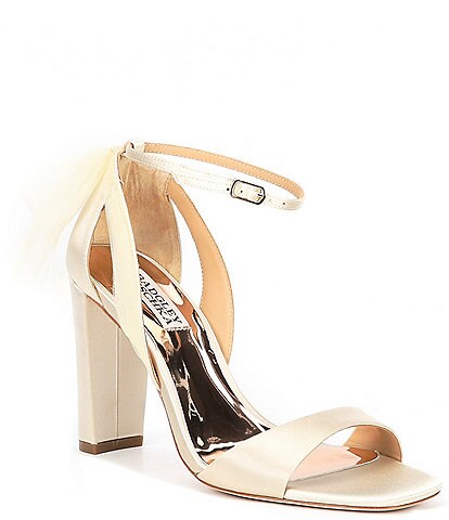 Badgley Mischka Kim Fabric Bow Accent Ankle Strap d'Orsay Pumps